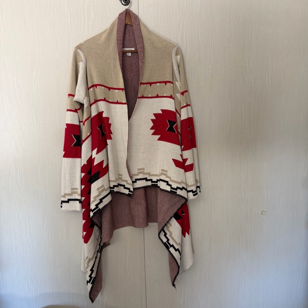 Boston Proper Aztec open front cardigan